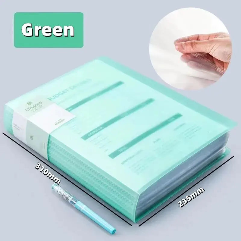 A4 Large Capacity Transparent Folder – Multi-Layer Clear Book for File Storage