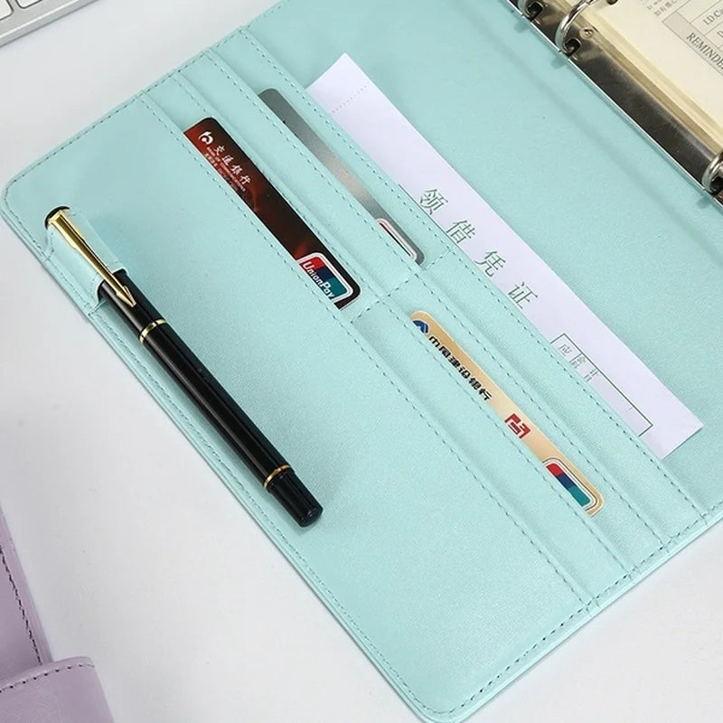 Vintage Refillable Leather Notebook–Ring Binder File Folder for Office & Notes