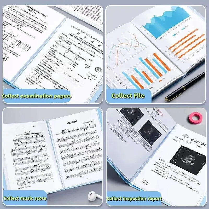 A4 Large Capacity Transparent Folder – Multi-Layer Clear Book for File Storage
