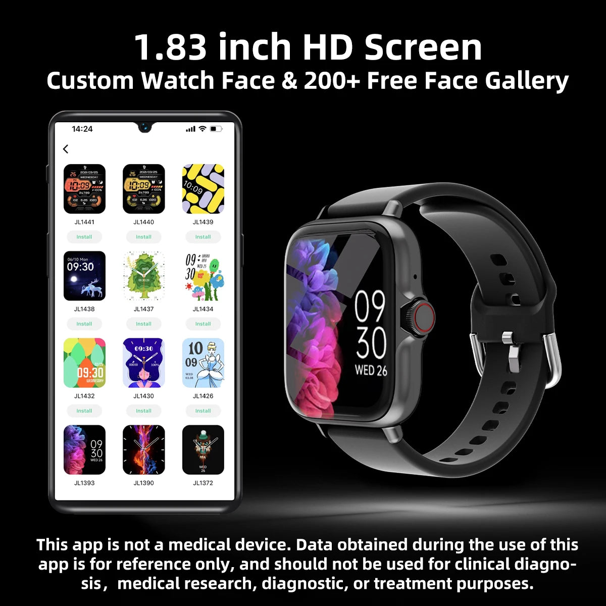 Waterproof Smart Watch with Call,Sleep Monitor,Sports Tracker for iPhone Android
