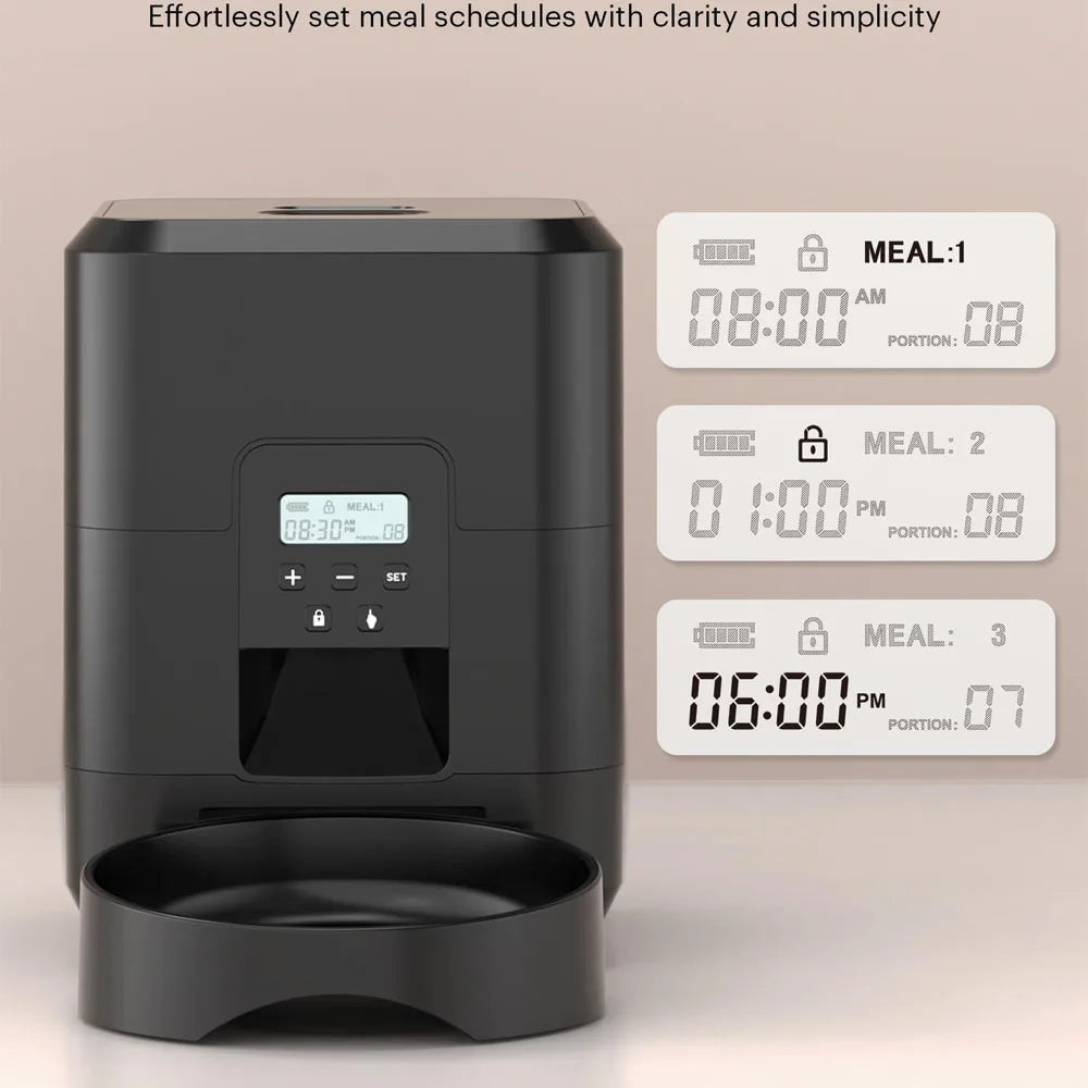 Smart Automatic Pet Feeder – Timed Cat & Dog Food Dispenser with Slow Feed Bowl