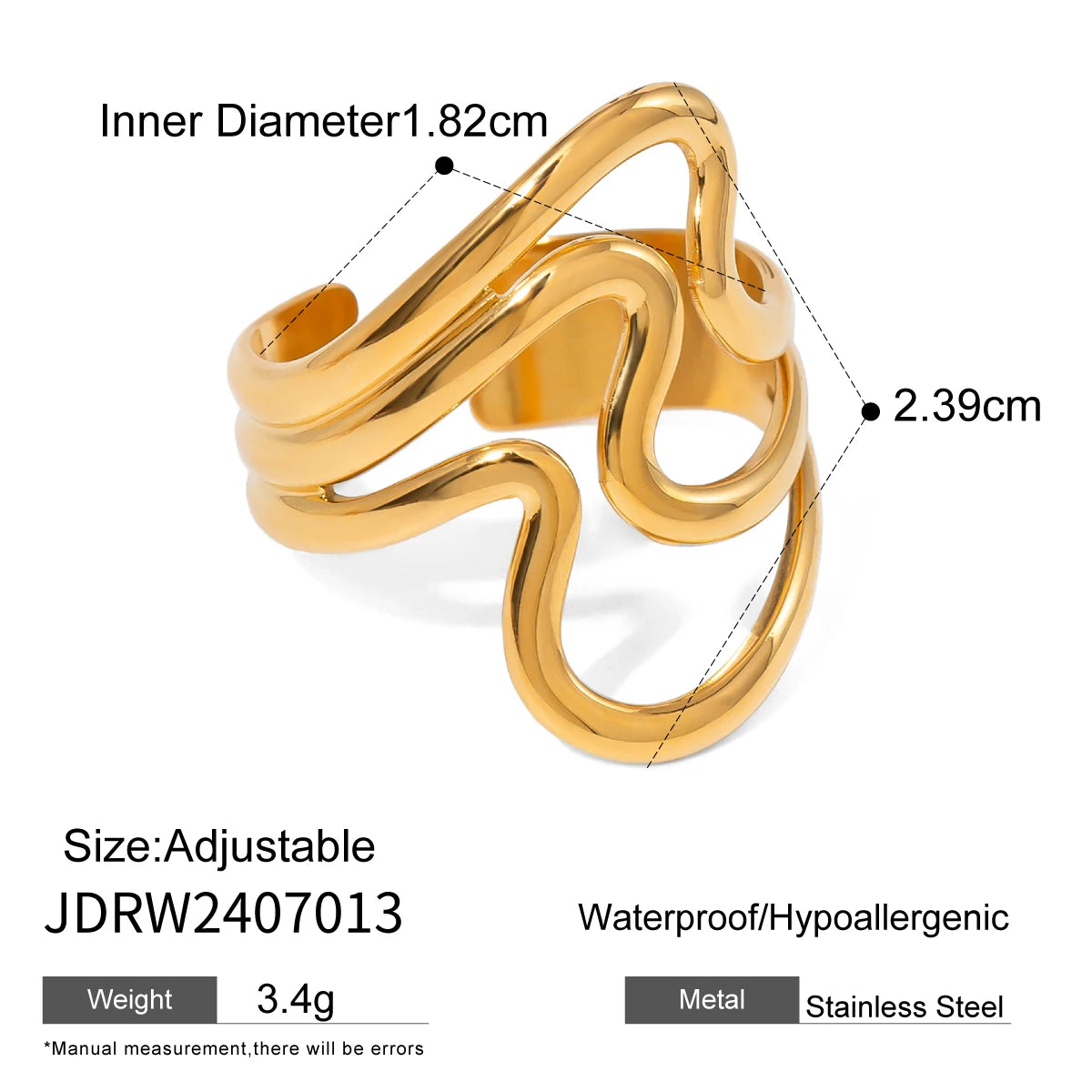 Uworld Fashion Pearl Leaf Adjustable Gold Ring Women's Jewelry Gift For Her