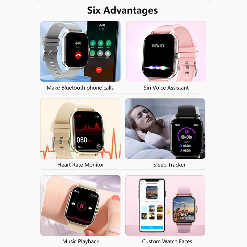 Sports Smart Watch Fitness Tracker Health Monitor Waterproof Wireless Call