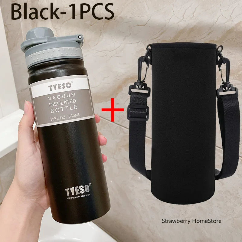 Tyeso 530/750ML Stainless Steel Thermos Bottle - Portable Outdoor Hot & Cold Cup