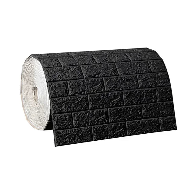 "70cmx1/5/10m 3D Self-Adhesive Foam Brick Wallpaper - Waterproof Wall Sticker"