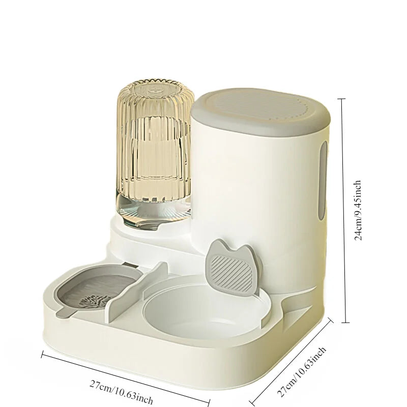 Automatic Cat&Dog Feeder with Water Dispenser–Integrated Pet Food & Water Bowl