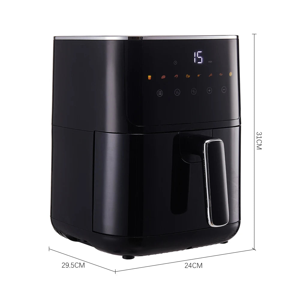 4.7L Air Fryer with Touch Display, Timer, 80–200°C Temp & 8 Preset Modes
