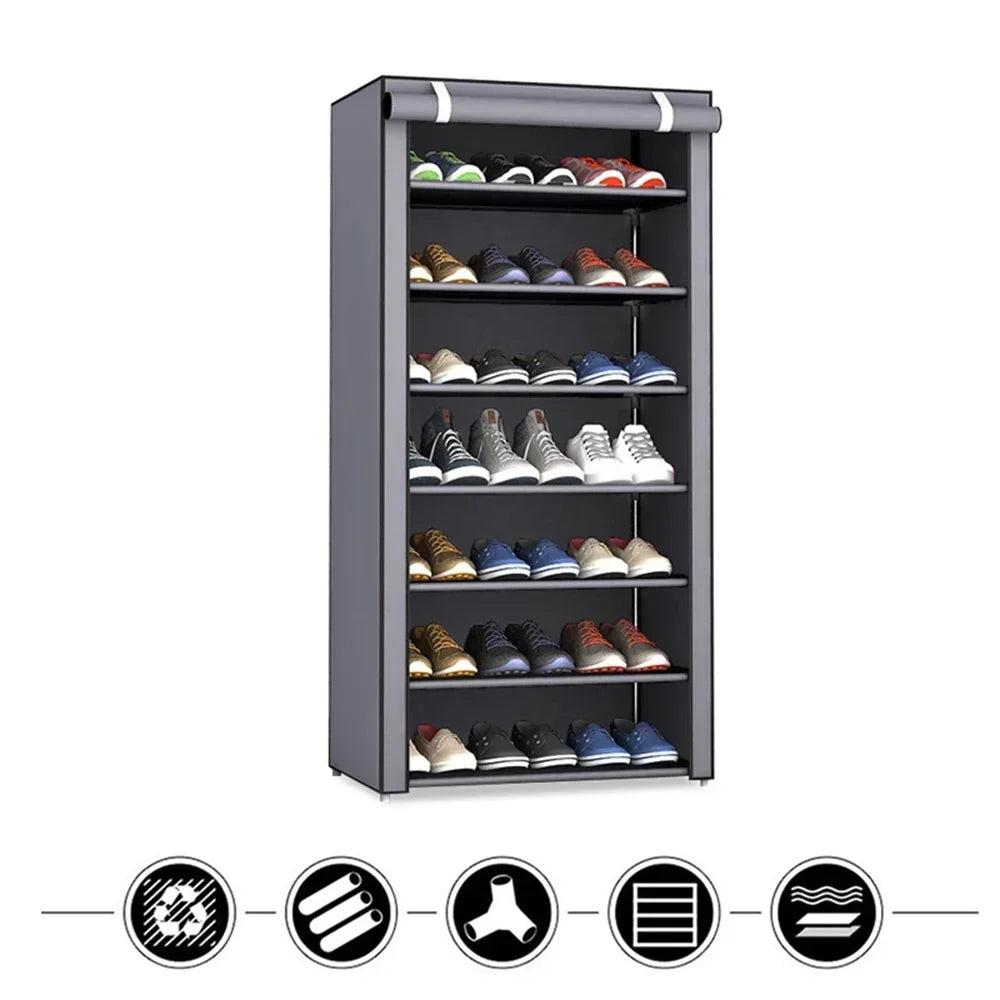 Multilayer Shoe Rack Organizer–Space-Saving Dustproof Shelf for Entryway & Home
