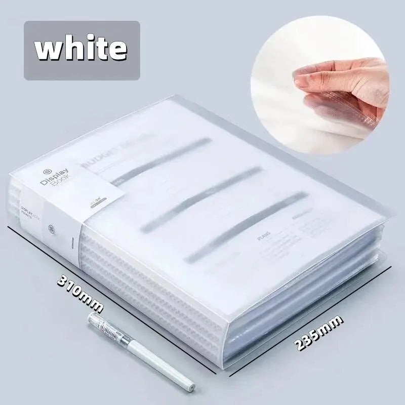 A4 Large Capacity Transparent Folder – Multi-Layer Clear Book for File Storage