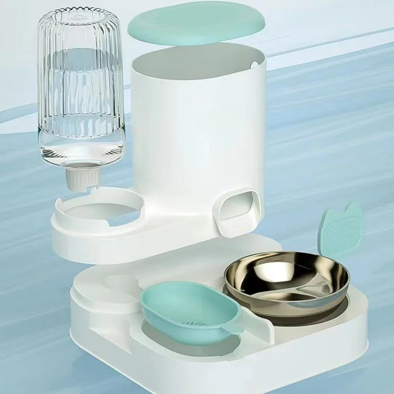 Automatic Cat&Dog Feeder with Water Dispenser–Integrated Pet Food & Water Bowl