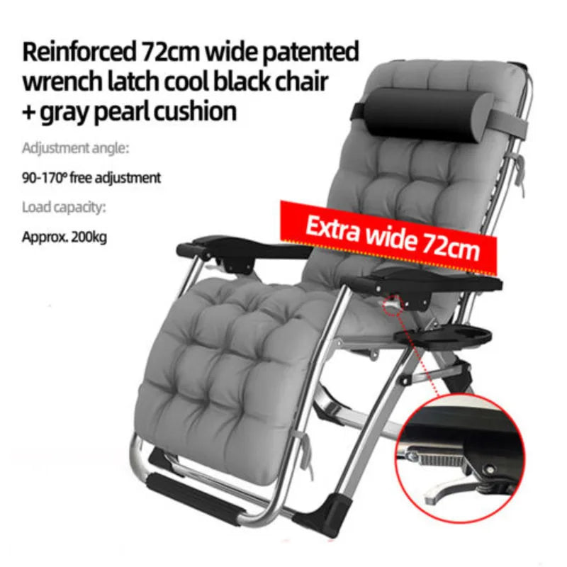Zero Gravity Chair Recer Recing Garden Sun Lounger Outdoor Bed Grey