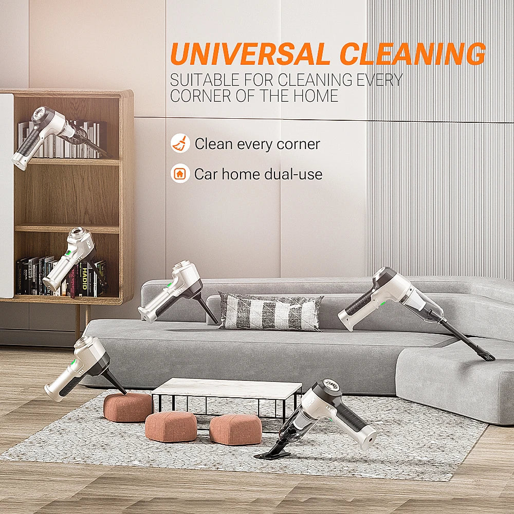 Cordless Car Vacuum Cleaner - Strong Suction, Portable & Wireless