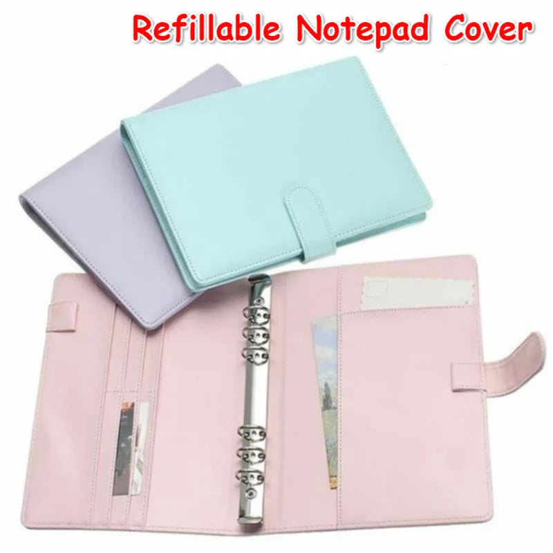 Vintage Refillable Leather Notebook–Ring Binder File Folder for Office & Notes