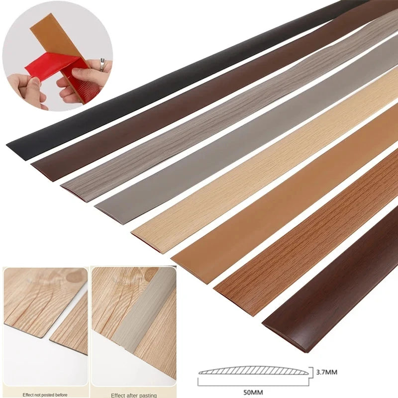 "5cm PVC Wood Floor Transition Strip - Self-Adhesive Edge & Seam Flat Buckle"