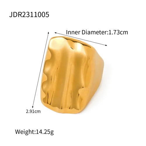 Uworld Fashion Pearl Leaf Adjustable Gold Ring Women's Jewelry Gift For Her