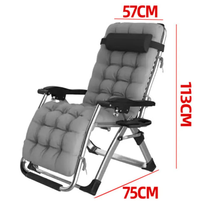 Zero Gravity Chair Recer Recing Garden Sun Lounger Outdoor Bed Grey