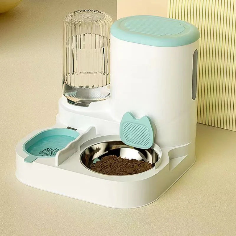 Automatic Cat&Dog Feeder with Water Dispenser–Integrated Pet Food & Water Bowl