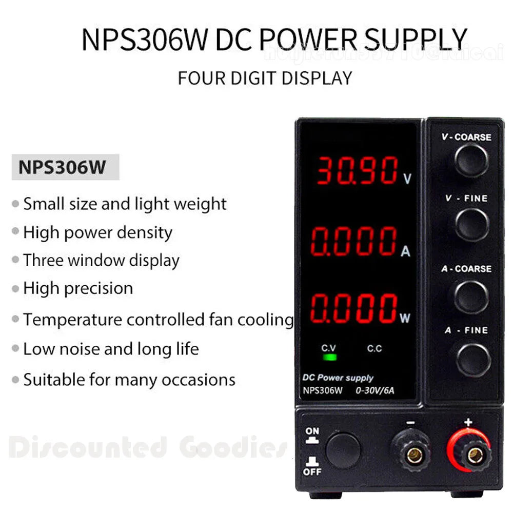 Adjustable Lab Bench Power Supply 30V 6A Switching DC Digital Precision Variable