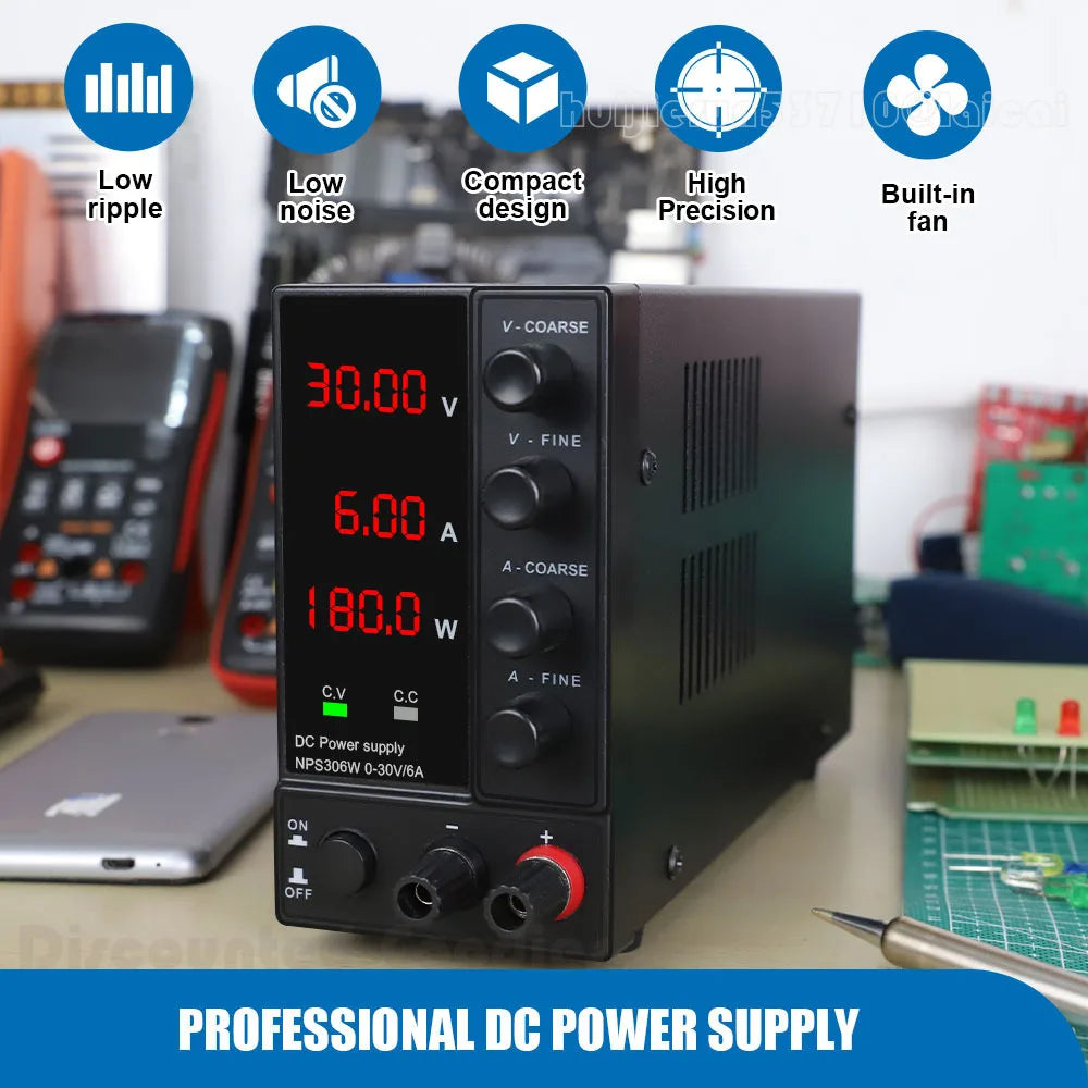 Adjustable Lab Bench Power Supply 30V 6A Switching DC Digital Precision Variable