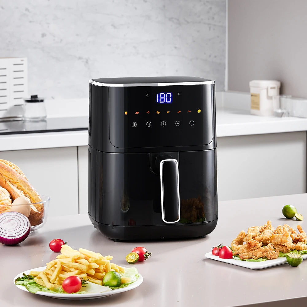 4.7L Air Fryer with Touch Display, Timer, 80–200°C Temp & 8 Preset Modes