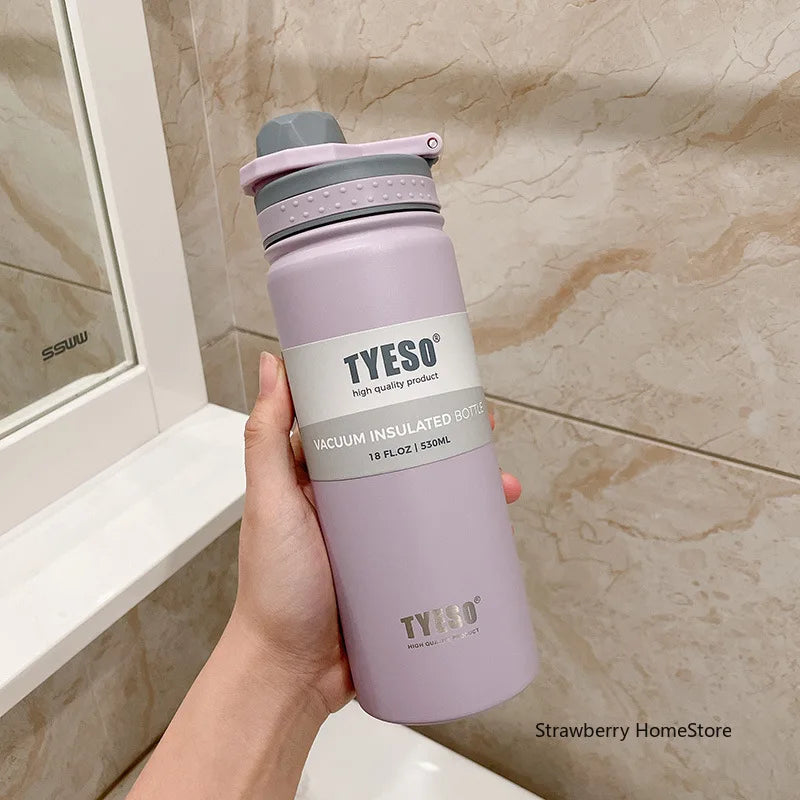 Tyeso 530/750ML Stainless Steel Thermos Bottle - Portable Outdoor Hot & Cold Cup