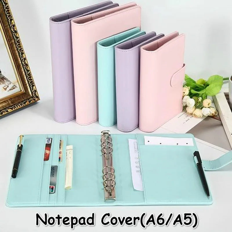 Vintage Refillable Leather Notebook–Ring Binder File Folder for Office & Notes