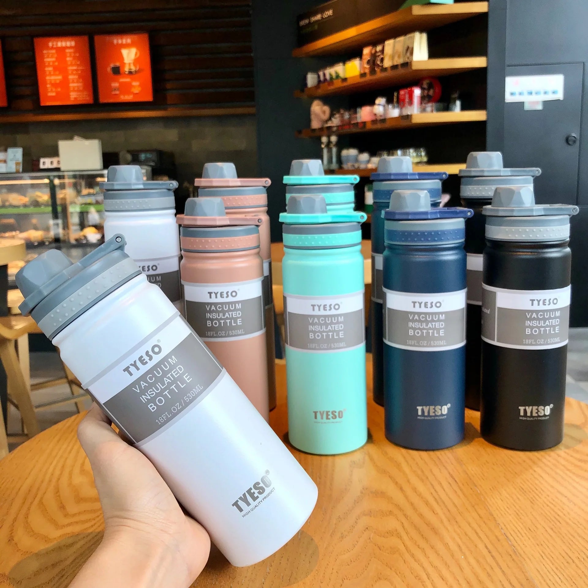 Tyeso 530/750ML Stainless Steel Thermos Bottle - Portable Outdoor Hot & Cold Cup