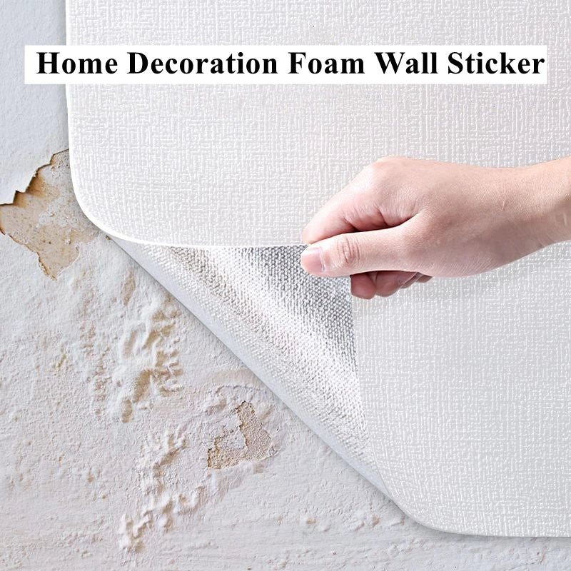 White 3D Foam Wall Sticker - Thicken Waterproof Self-Adhesive Home Decoration