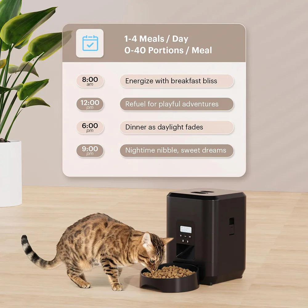 Smart Automatic Pet Feeder – Timed Cat & Dog Food Dispenser with Slow Feed Bowl