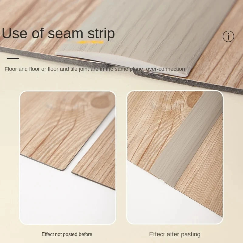 "5cm PVC Wood Floor Transition Strip - Self-Adhesive Edge & Seam Flat Buckle"