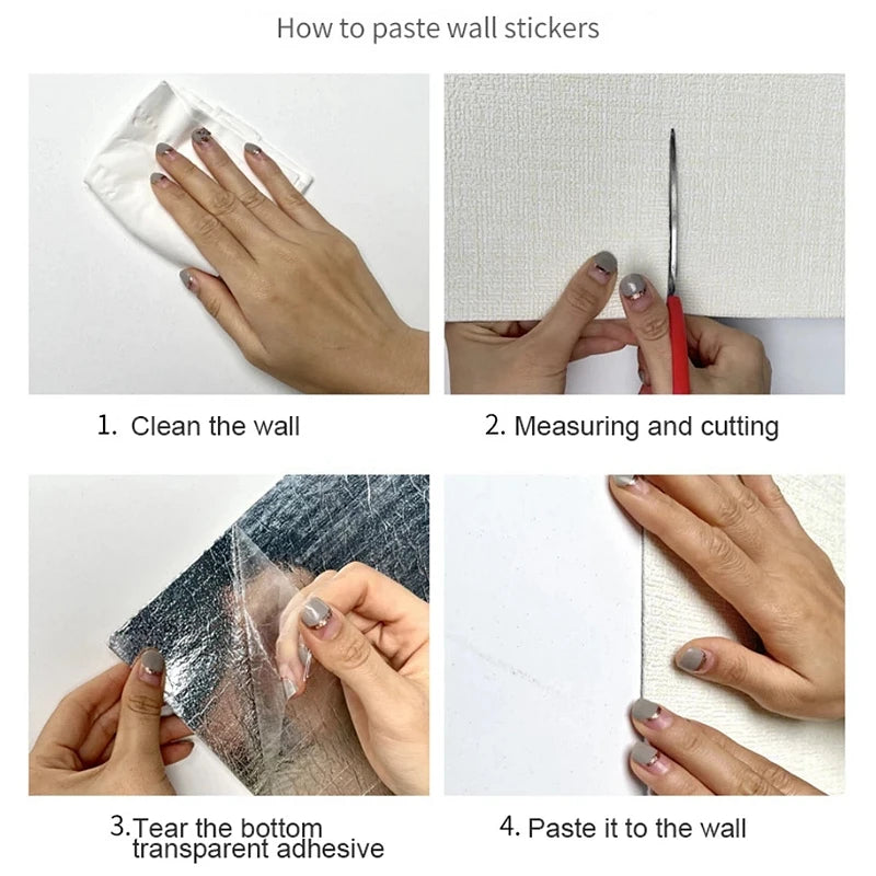 White 3D Foam Wall Sticker - Thicken Waterproof Self-Adhesive Home Decoration