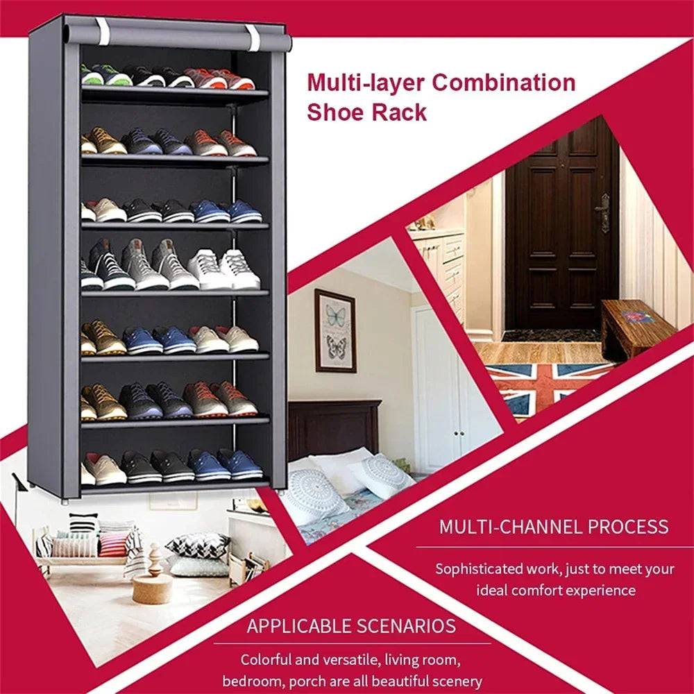 Multilayer Shoe Rack Organizer–Space-Saving Dustproof Shelf for Entryway & Home