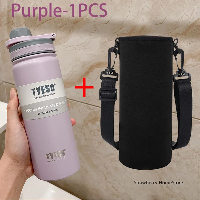 Tyeso 530/750ML Stainless Steel Thermos Bottle - Portable Outdoor Hot & Cold Cup