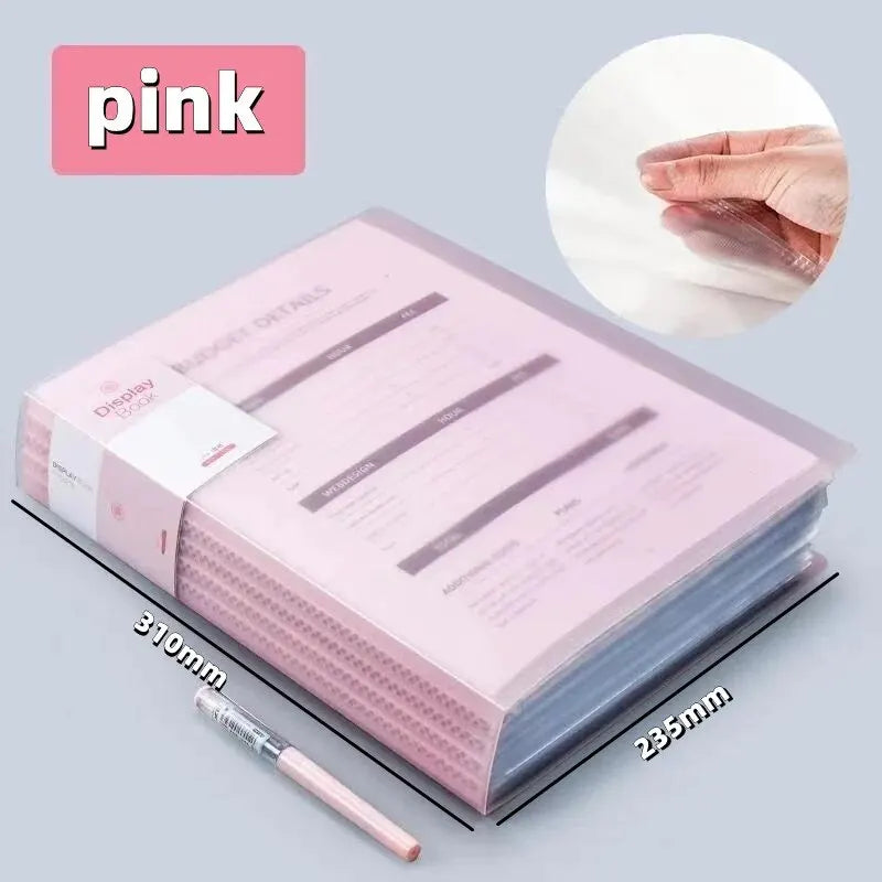 A4 Large Capacity Transparent Folder – Multi-Layer Clear Book for File Storage
