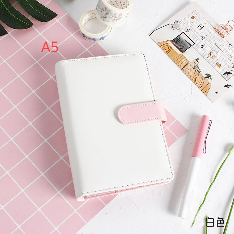 Vintage Refillable Leather Notebook–Ring Binder File Folder for Office & Notes
