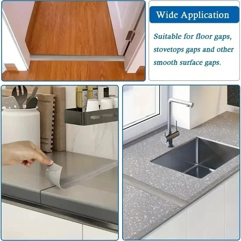"5cm PVC Wood Floor Transition Strip - Self-Adhesive Edge & Seam Flat Buckle"
