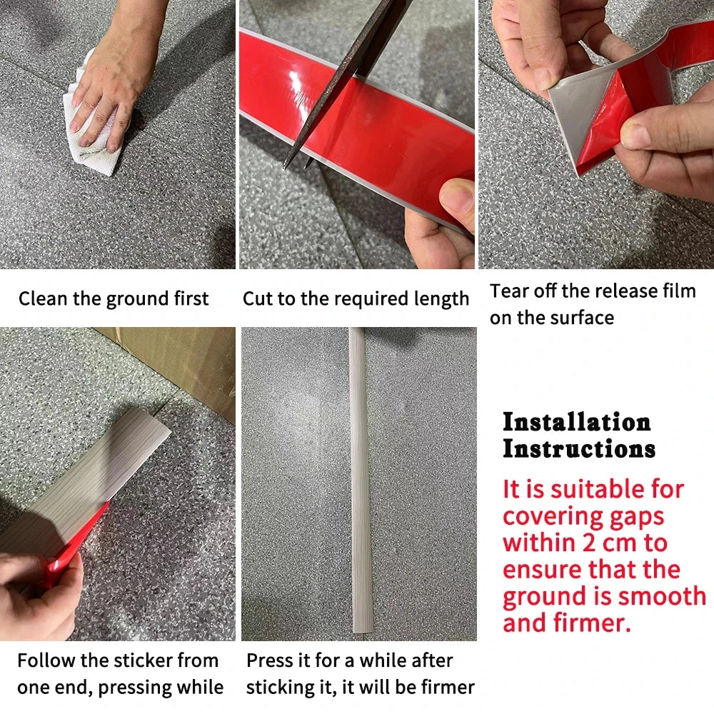 "5cm PVC Wood Floor Transition Strip - Self-Adhesive Edge & Seam Flat Buckle"