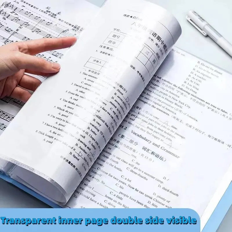 A4 Large Capacity Transparent Folder – Multi-Layer Clear Book for File Storage